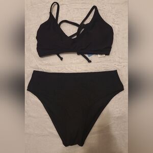 CupShe Bikini Set in Black Size Small